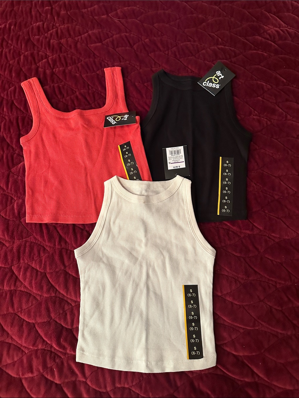 art class Red, Black & White Girls Tank Top 3-Pack